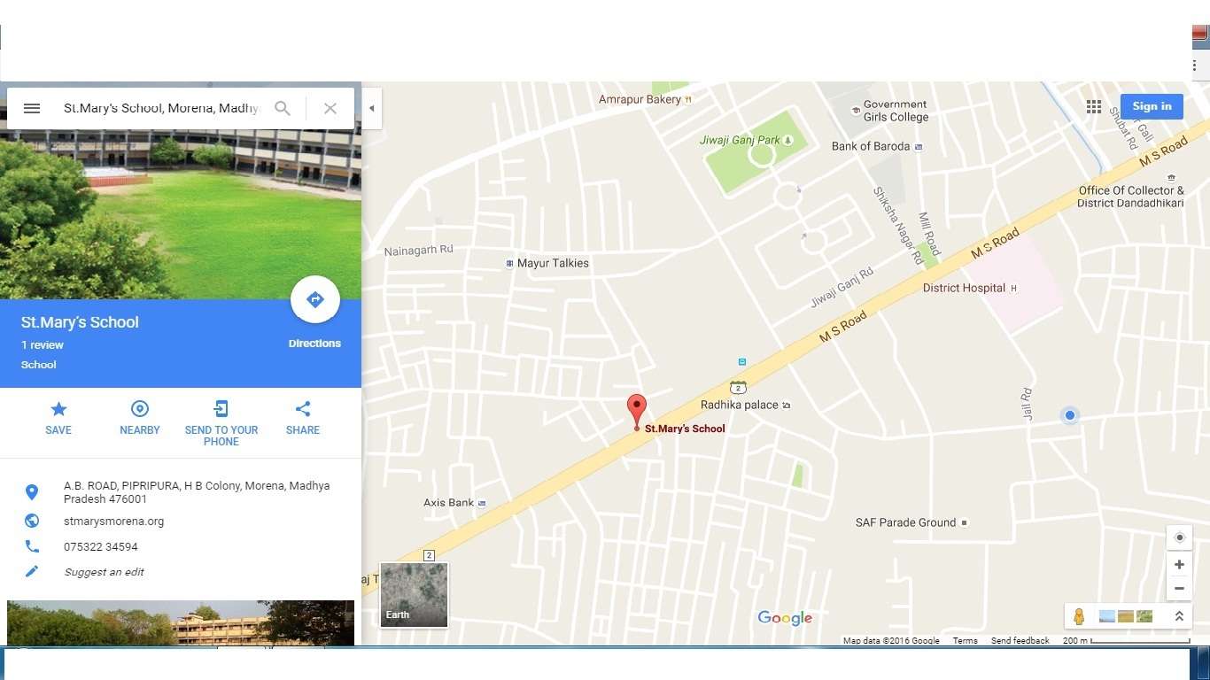 ST MARY S SCHOOL A B ROAD PIPRIPURA MORENA 1030367