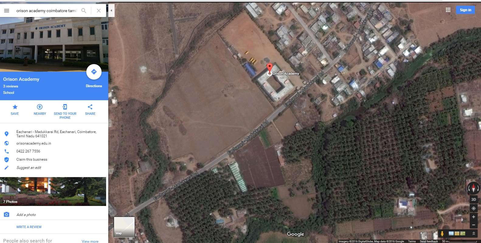 ORISON ACADEMY 669 2A 669 6A MADUKKARAI ROAD EACHANARI POST COIMBATORE DIST TAMILNADU 1930412